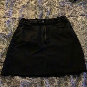 Black high waisted jean skirt